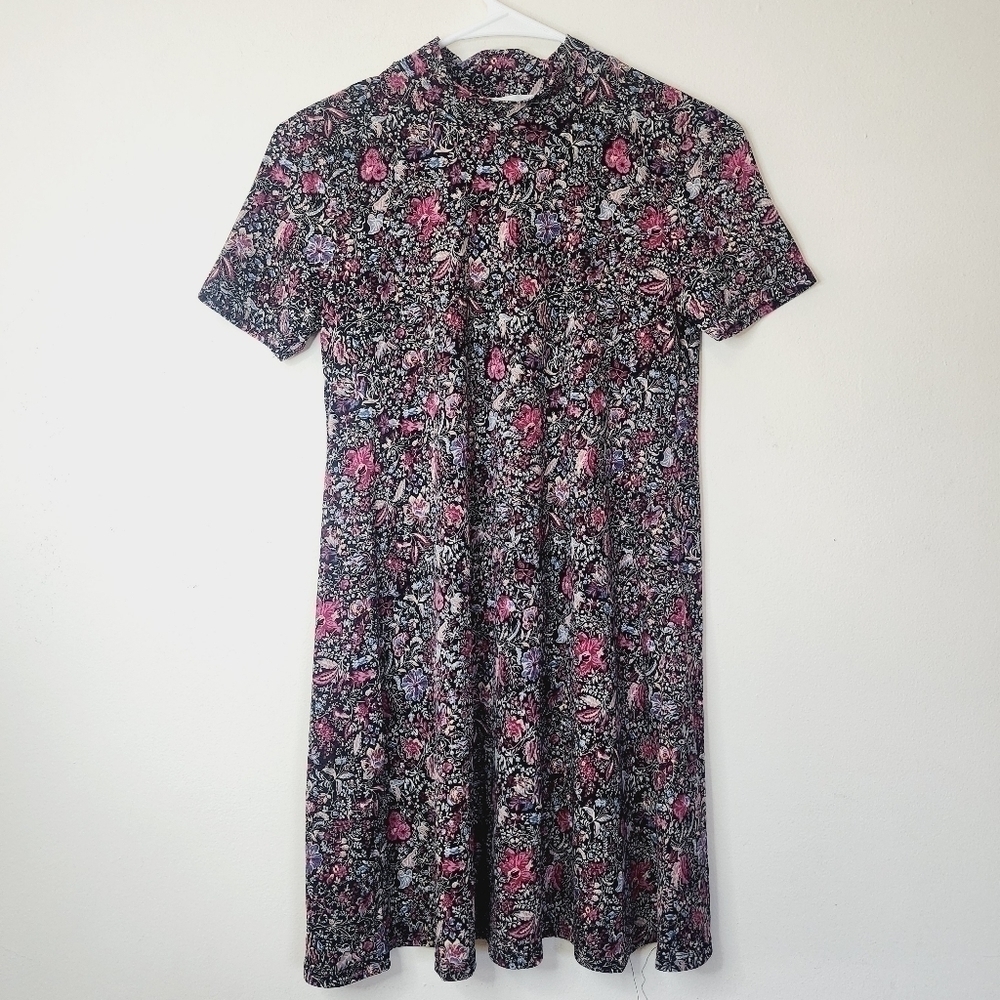 BCBGENERATION floral print mock neck dress size xs